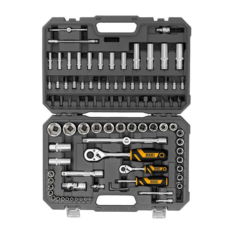 Набор инструментов 1/4"&1/2", CrV, S2, 94 пр Denzel 15813