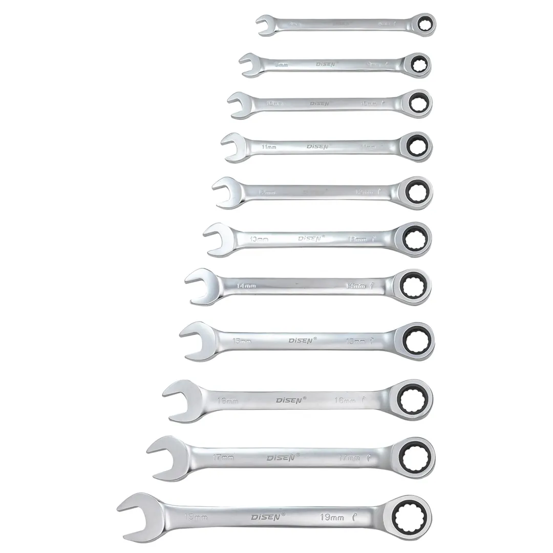 Набор ключей трещоточных 8-19 мм, 11 пр. DISEN DSD1514