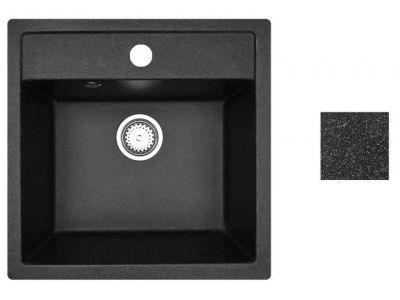 Мойка кухонная из искусственного камня STAR черный 510х505 mm, AV Engineering AV505515SBKA