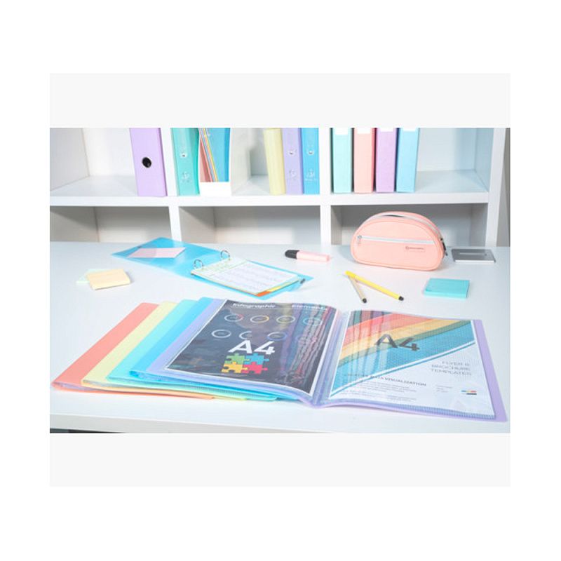 Папка с файлами "Chromaline Pastel", 30 карманов, ассорти