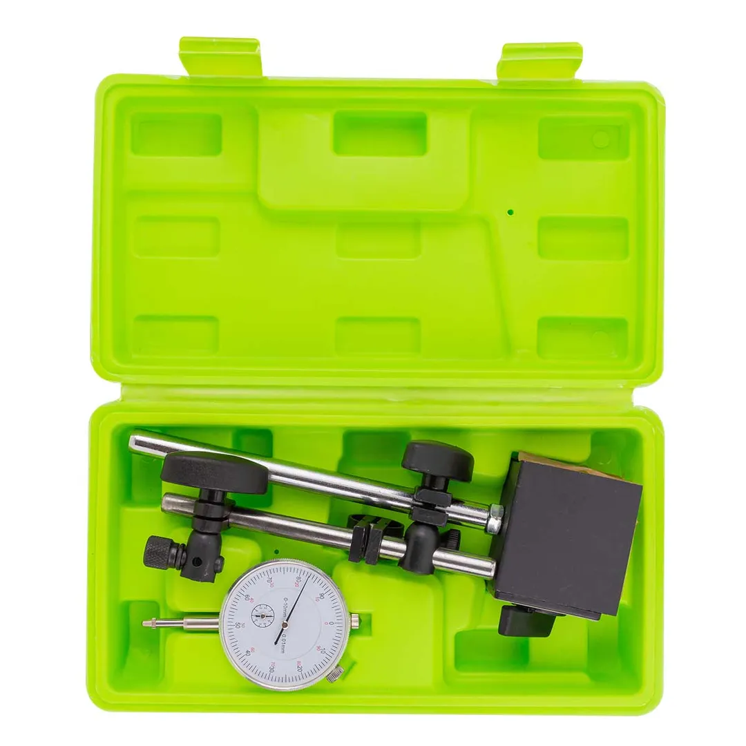 Индикатор часового типа с магнитной стойкой 0-10 мм, погрешность-0,01 мм, в пласт.кейсе ForsLine FL-01729