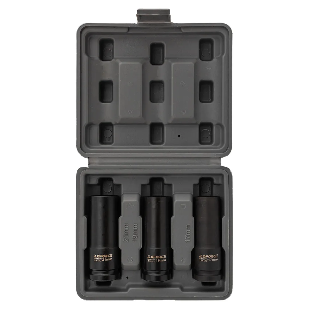 Набор ударных головок 17, 19, 21 мм 1/2'' 6-гр 3 пр ILOforce IF-4032TH