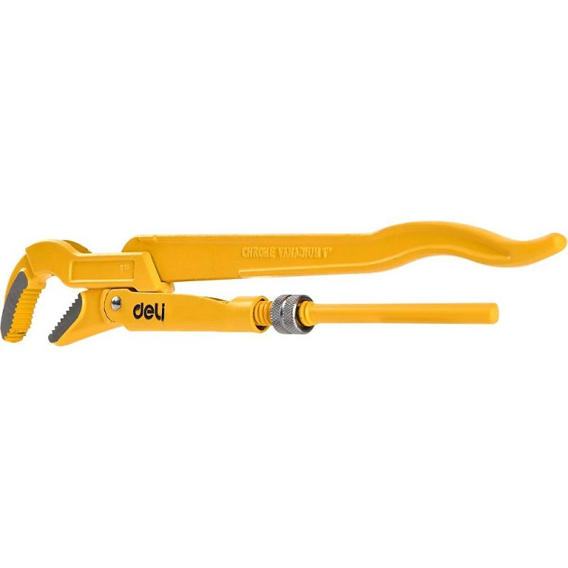 Ключ трубный Deli YS EDL105255 1.5, тип S, расрытие губок 55 мм, желтый