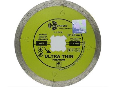 Алмазный круг 125х22 мм по керамике сплошн.ультратонкий Ultra Thin Premium X-Lock 1,2 мм Trio-Diamond UTWX502