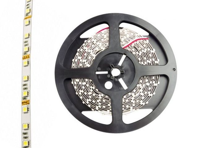 Лента светодиодная PLS-5050/60, 14.4 Вт/м, 900 Лм/м, 6500К, IP20, 12В, 5 м в уп., 60 диод/м, холодный белый свет, 10 мм JAZZWAY 1000972