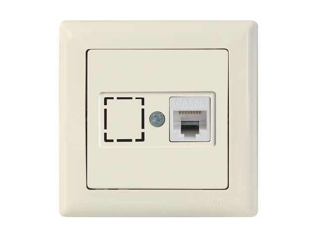 Розетка компьютерная 1xRJ45, Cat6, скрытая, кремовая, DARIA, , RJ 45, 8-pin, соединения типа 568A или 568B, Mutlusan 21201400102