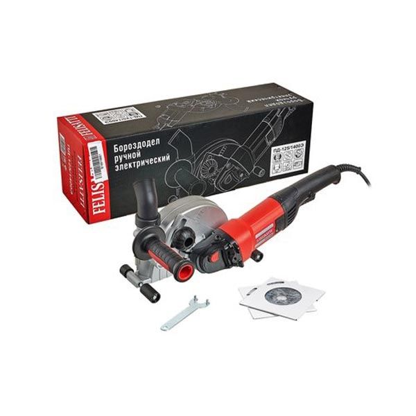Бороздодел, 1400Вт, 125мм, глубина 30мм, ширина 3-29мм, 9500 об/мин, пл. пуск, 2 диска в компл. Felisatti ПД-125/1400Э Felisatti