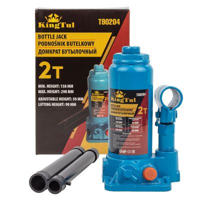 Домкрат бутылочный 2 т, 158-298 мм KINGTUL KT-T90204