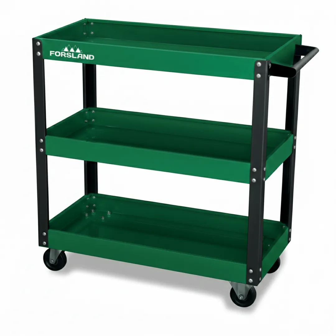 Тележка инструментальная металлическая 3-х полочная 733Х350Х780 мм, max нагрузка 135 кг Forsland Forsland-F-1141343B