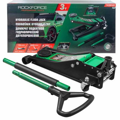 Домкрат подкатной гидравлический 3 т 75-505 мм RockForce RF-T830018Z HT