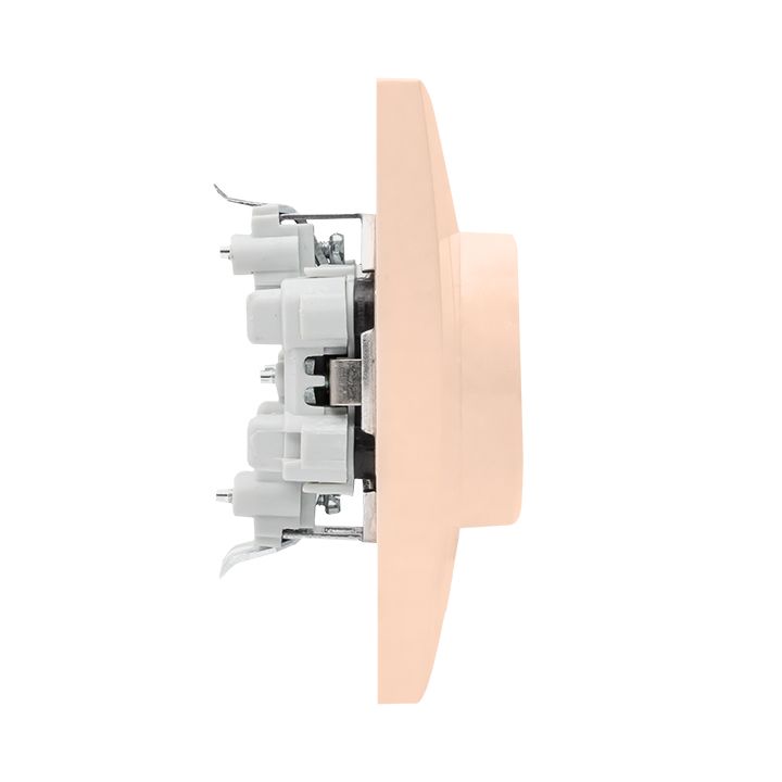 Валенсия розетка 2-местная с/з 16А кремовая с защ, штор, EKF PROxima EWR16-128-20