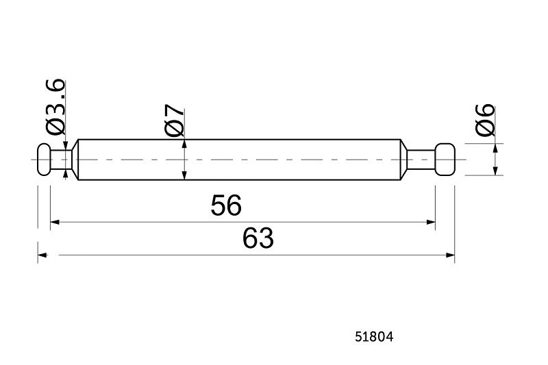 Шток эксцентрика двусторонний 7*76/82 для плиты 16мм, уп/1тыс.шт, Marcopol 80001