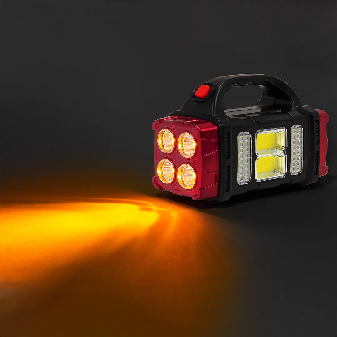 Фонарь ручной аккумуляторный с функцией повербанка и солнечной панелью (4 реж. работы, аккум. 1500мАч, 300Лм, время работы 2-3ч, время зар. 4-5ч) Forsage F-EL1106S