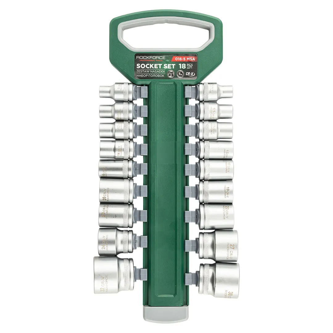 Набор головок 8-32 мм 1/2'' 6-гр 18 пр RockForce RF-018-5 MSA