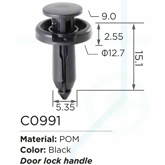 Клипса для крепления внутренней обшивки а/м универсальная пластиковая 100 шт Forsage C0991(universal)