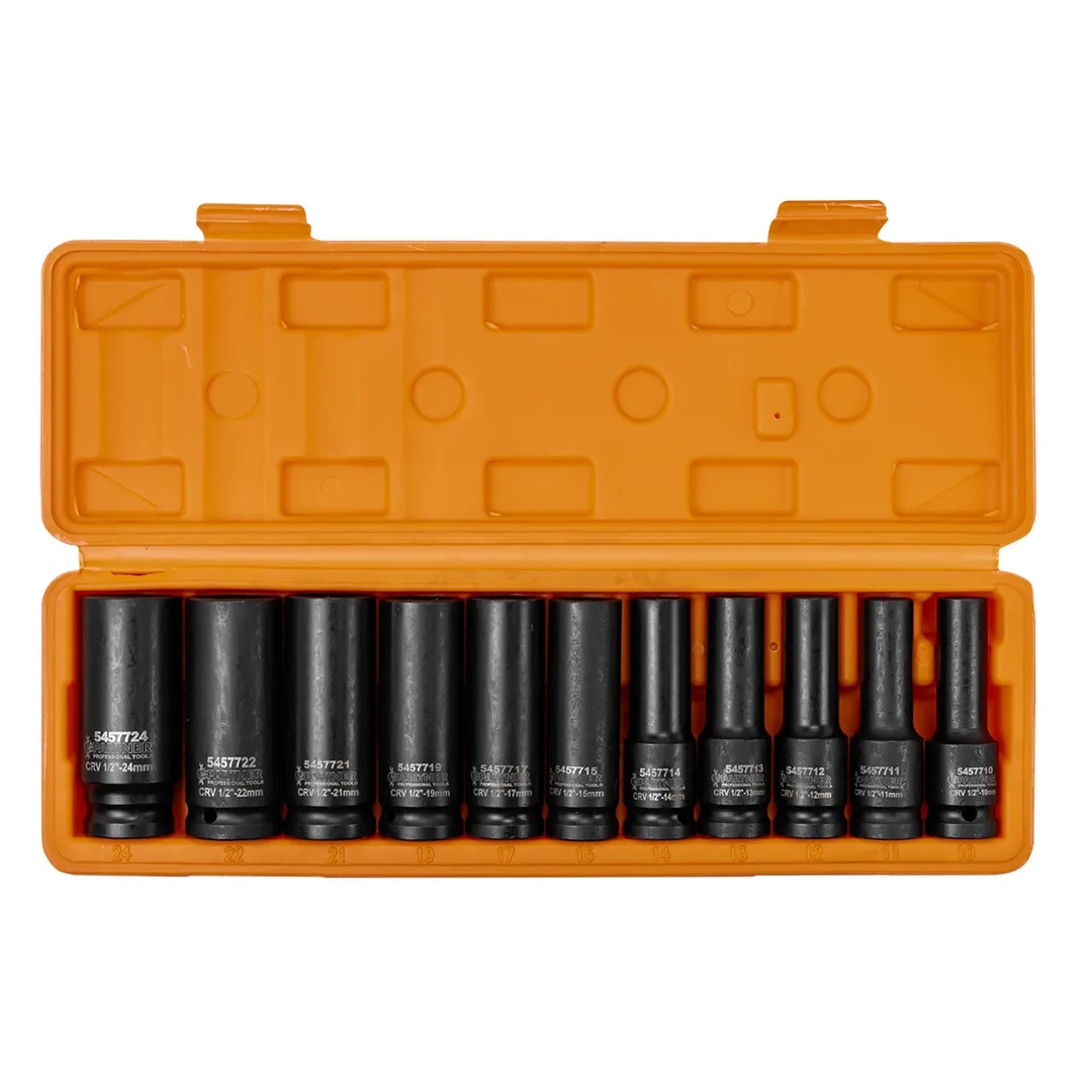 Набор глубоких ударных головок 10-24 мм 1/2'' 6-гр 11 пр Partner PA-4117-5MPB