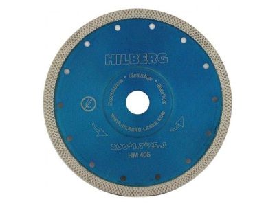 Алмазный круг 200х25,4/22,23 мм по керамике сплошн.ультратонкий X-Turbo HILBERG HM405
