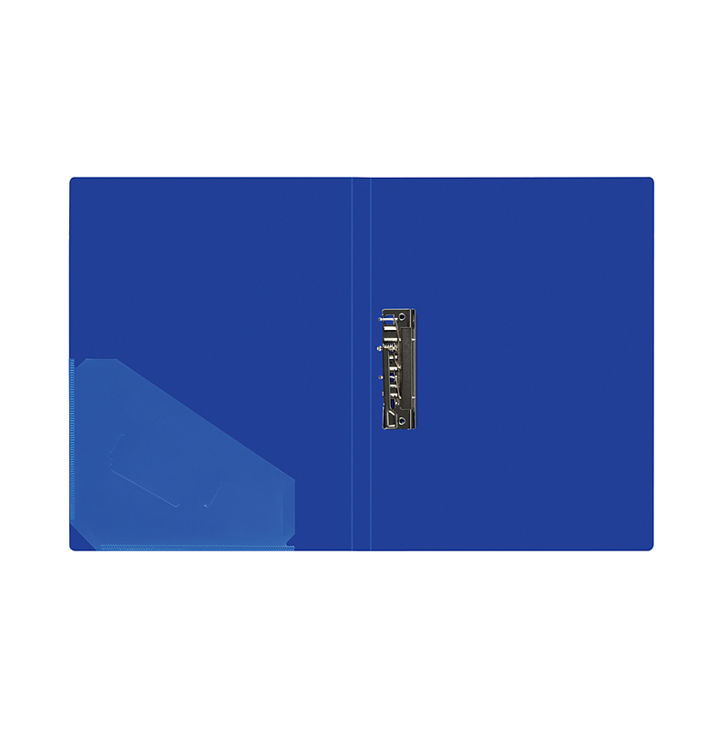 Папка В-611 "Стандарт" с зажимом и карманом, пластик , синий