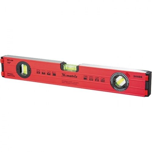 Уровень алюминиевый, фрезерованный, 3 глазка, усиленный Matrix