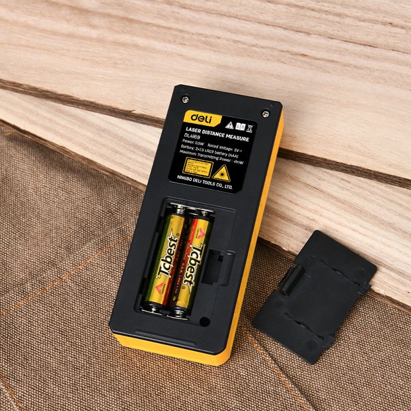 Дальномер лазерный Deli YS EDL4169, 80 м, желтый, черный