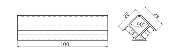 Угол универсальный 90 к цоколю мебельному ПВХ h150 белый глянец RU 104033