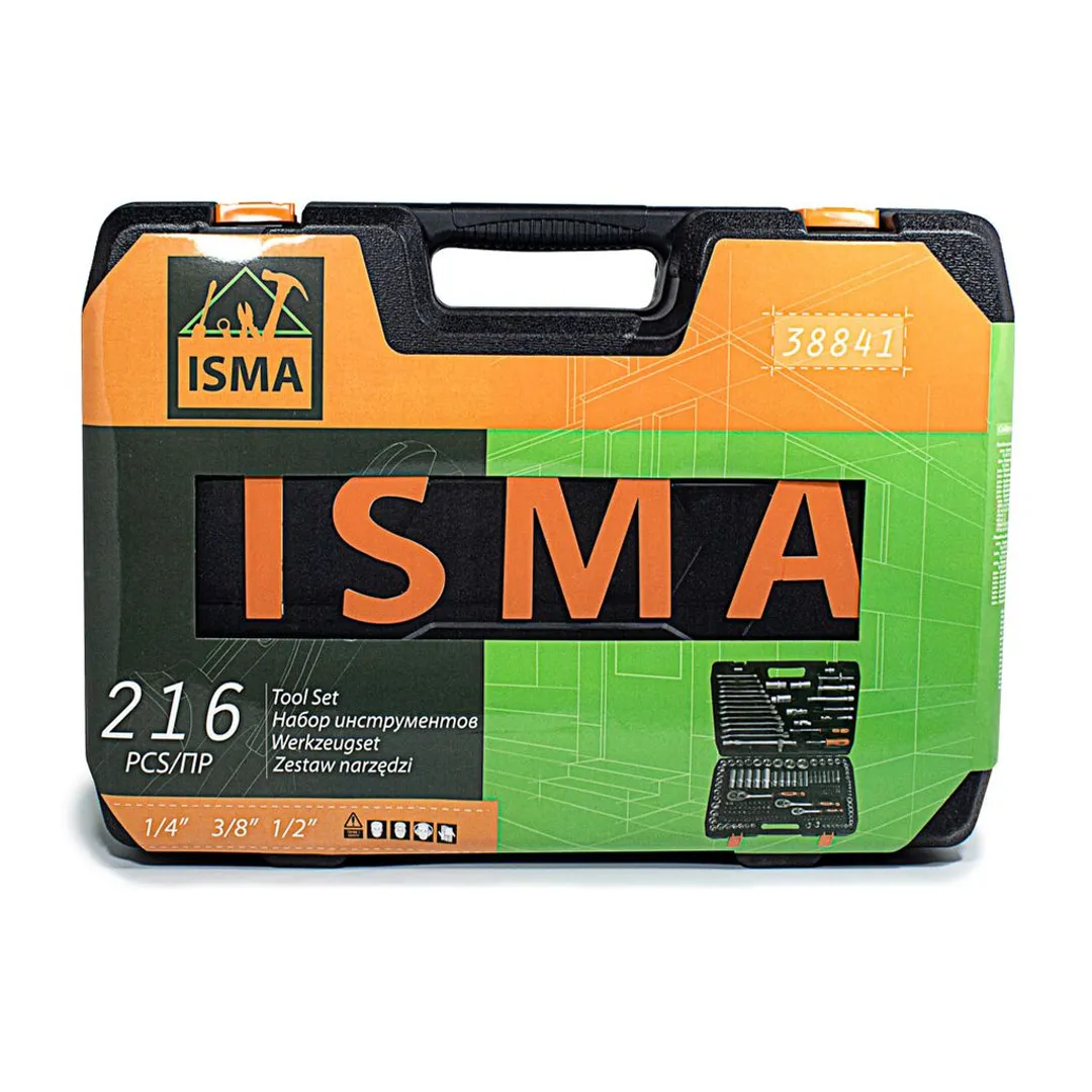 Набор инструментов 216 пр 1/4''&3/8''&1/2'' 6-гр ISMA ISMA-38841