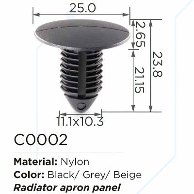 Клипса для крепления внутренней обшивки а/м GM пластиковая, 100 шт Forsage C0002Grey(GM)