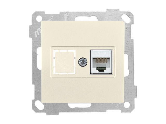 Розетка компьютерная 1xRJ45, Cat5e, скрытая, без рамки, кремовая, DARIA, , RJ 45, 8-pin, соединения типа 568A или 568B, Mutlusan 21001360102