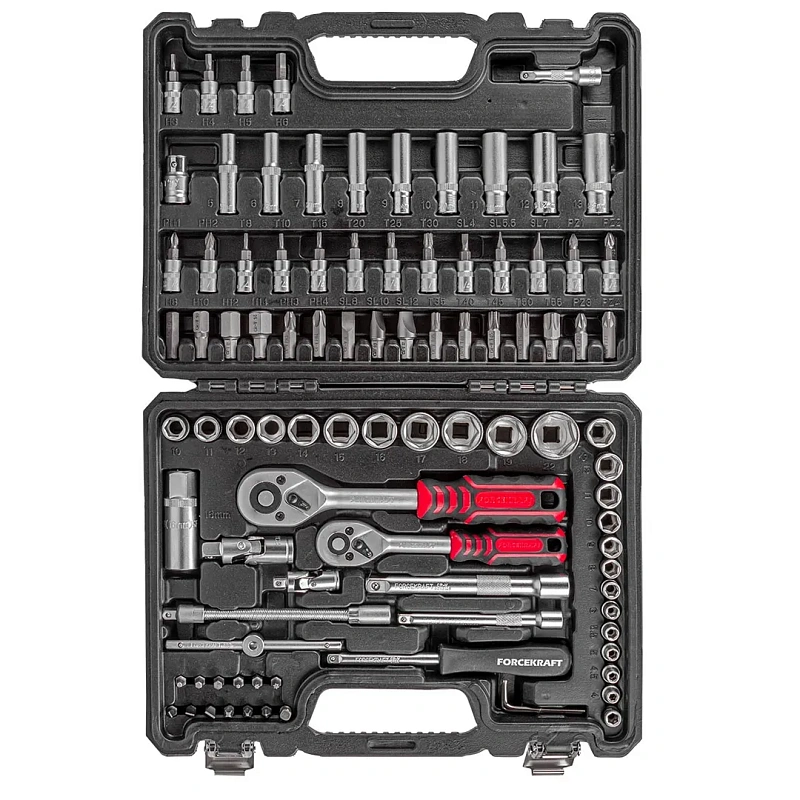 Набор инструментов 94 пр. 1/4''&3/8'' 6-гр ForceKraft FK-4941-5DS