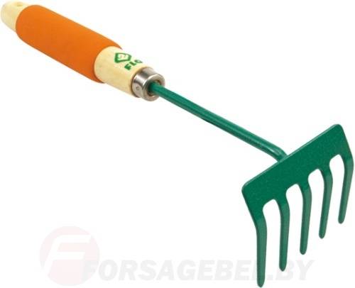 Грабли мини с деревянной ручкой 300мм Flo 99051