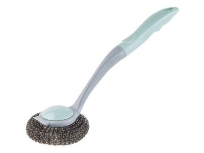 Губка (скребок) металлическая на ручке, KLINKO, голубая лагуна, PERFECTO LINEA 43-217000