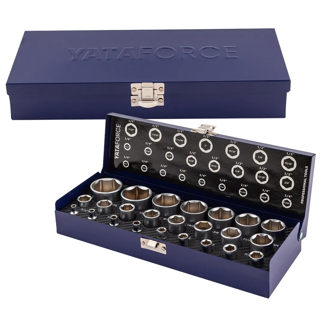 Набор дюймовых головок 1/4''&1/2'' 25 пр YATAFORCE YF-50121I