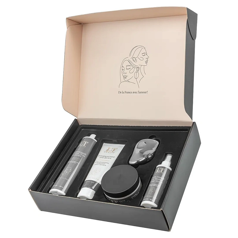 Набор, Увлажняющий шампунь-уход для волос, увлажняющий кондиционер для волос, скраб для кожи головы, крем-спрей для волос+расческа для волос, подарок La and Te beaute LT-8