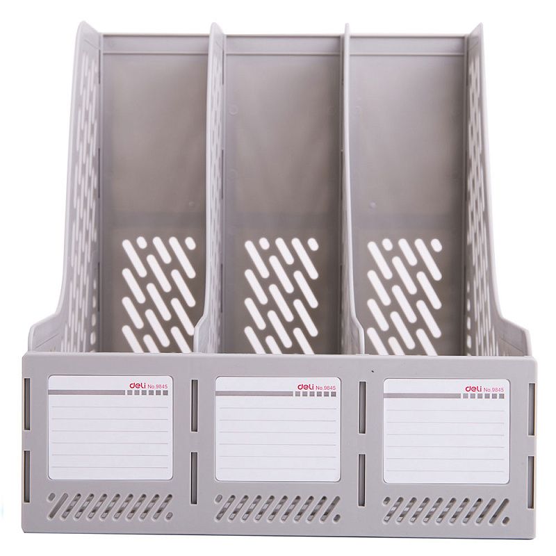 Лоток для бумаги вертикальный "Deli", серый