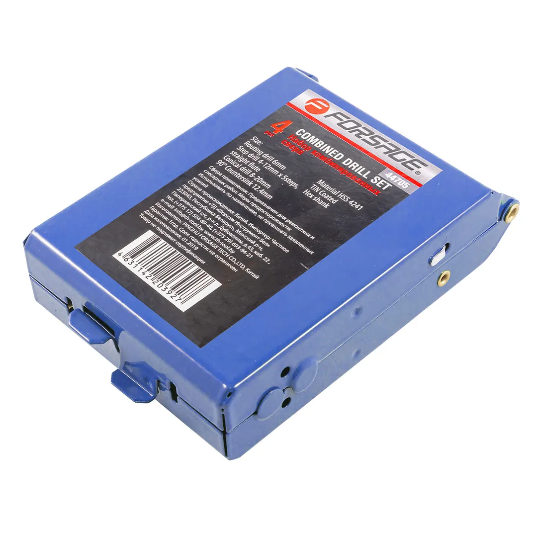 Набор сверл комбинированный HSS 424 4 пр. Forsage F-44705