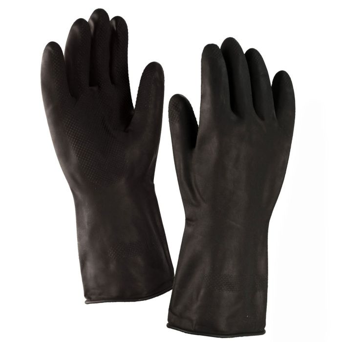 Перчатки кислотощелочестойкие, тип 1, К80 Щ40, р-р 3, черный