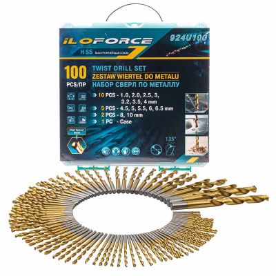 Набор сверл по металлу 100 пр. ILOforce IF-924U100