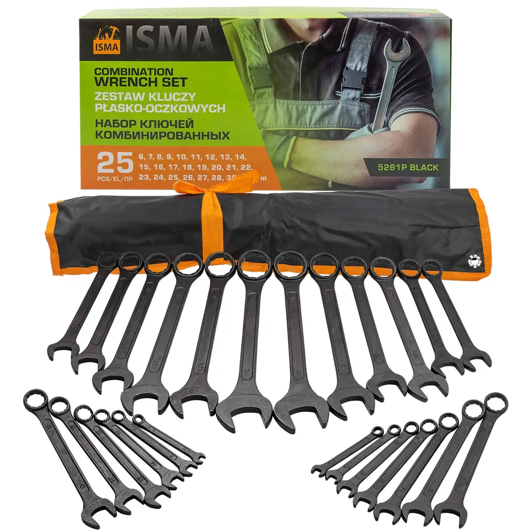 Набор ключей комбинированных 6-32 мм 25 пр ISMA ISMA-5261P BLACK