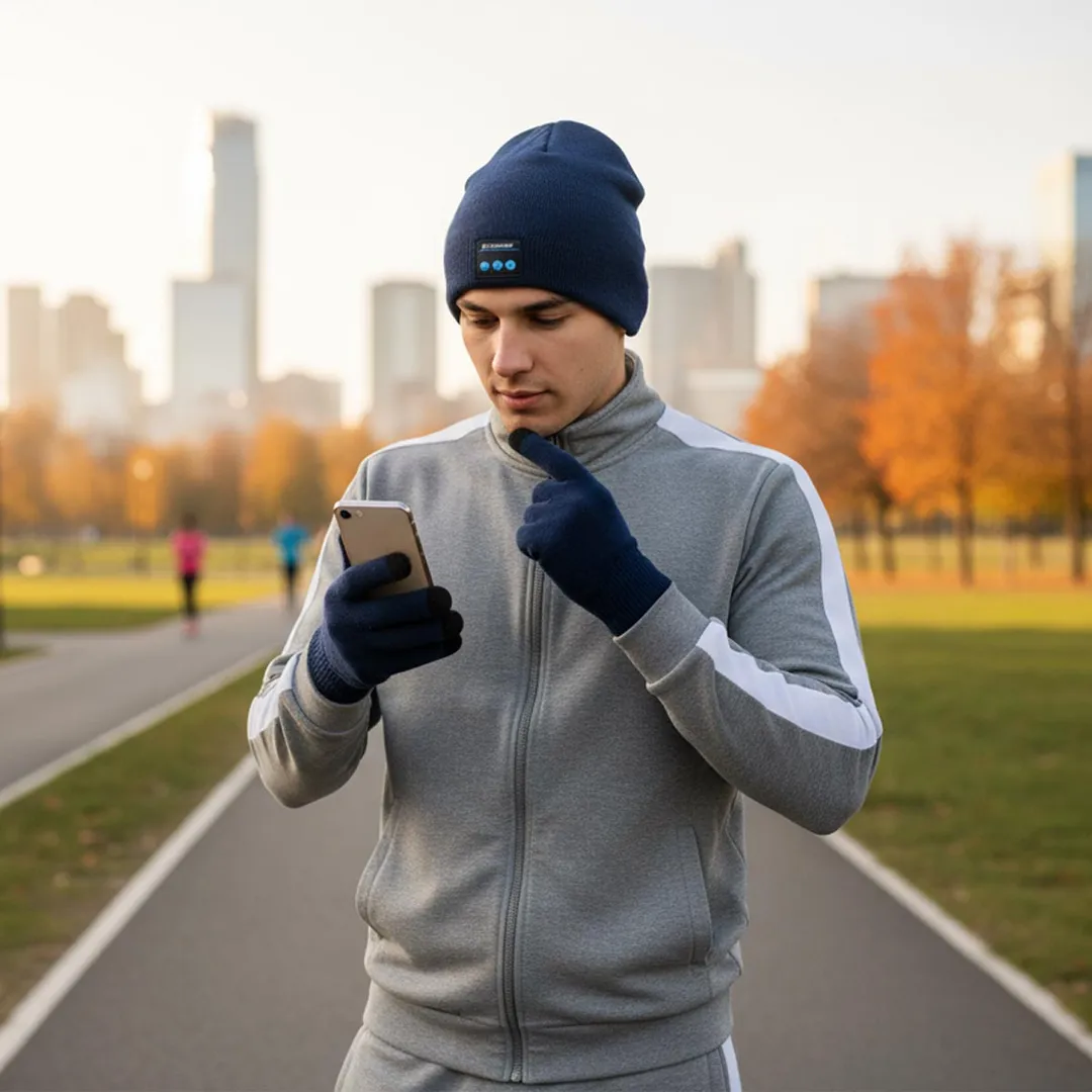 Шапка 20х22 см, перчатки, темно-синий Forsage F-111(Dark Blue)