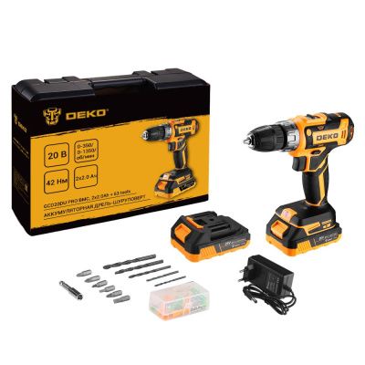 Дрель-шуруповерт аккумуляторная GCD20DU PRO SET DEKO 083-1040
