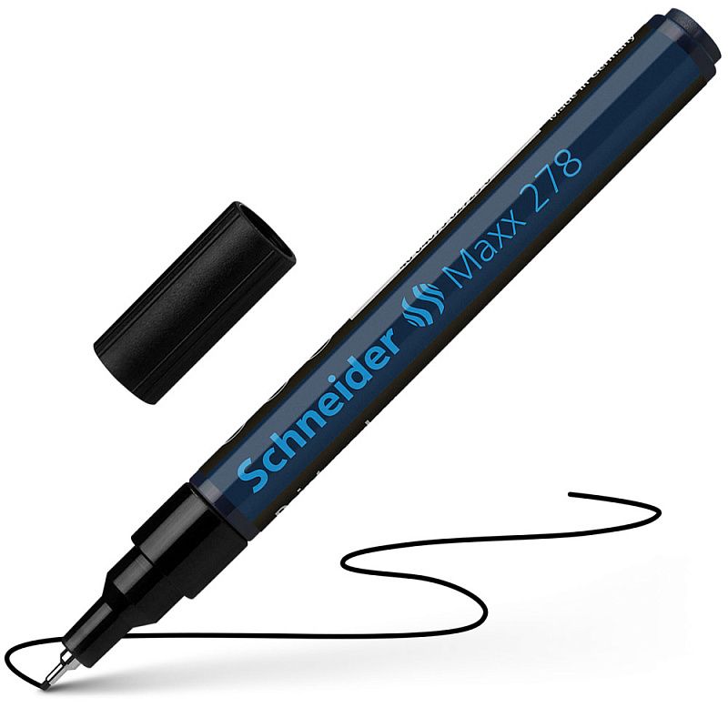Маркер перманентный на нитрокраске "Schneider Maxx 278", черный