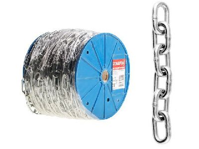 Цепь сварная короткозвенная М4х16, А2, DIN 766, бухта 25м, STARFIX