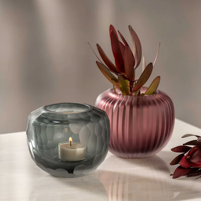 Ваза "BELLAGIO", стекло, 9 см,  розовый