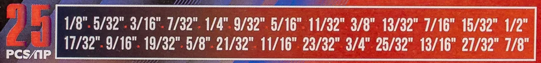 Набор головкок-экстракторов для извлечения поврежденных болтов/гаек 25 пр ILOforce IF-630025B
