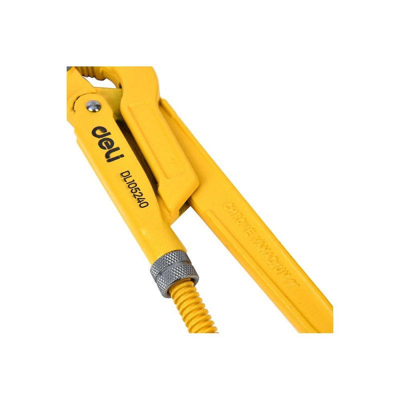 Ключ трубный Deli YS EDL105240 1, тип S, раскрытие губок 40 мм, желтый