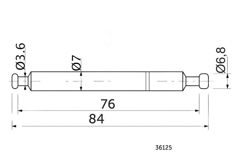 Шток эксцентрика двусторонний 7*62/68 для плиты 16мм, уп/ 1 тыс.шт., РП PL 70561
