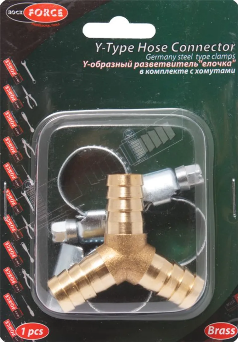 Разветвитель Y-образный, "елочка" 12 мм, хомуты для крепежа, в блистере RockForce RF-E102-5/4