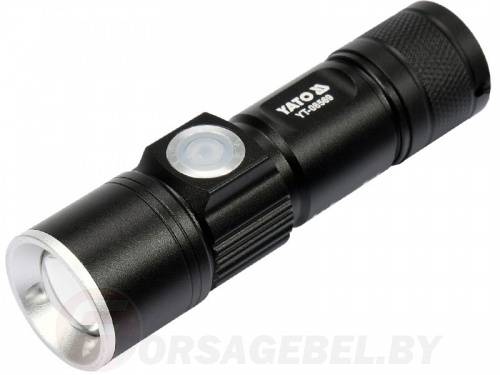 Фонарик 94х27 мм. 5W, 350lm, 3.7V, USB, IPX4, zoom Yato YT-08569