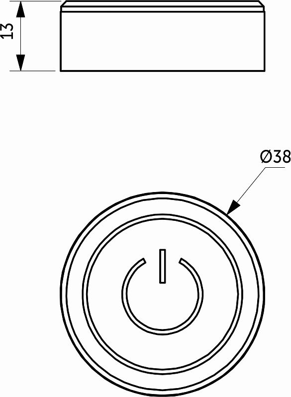 Выключатель беспроводной, сенсорный, для контроллера CRS-WR9810A, кнопка, белый, AKS 117685