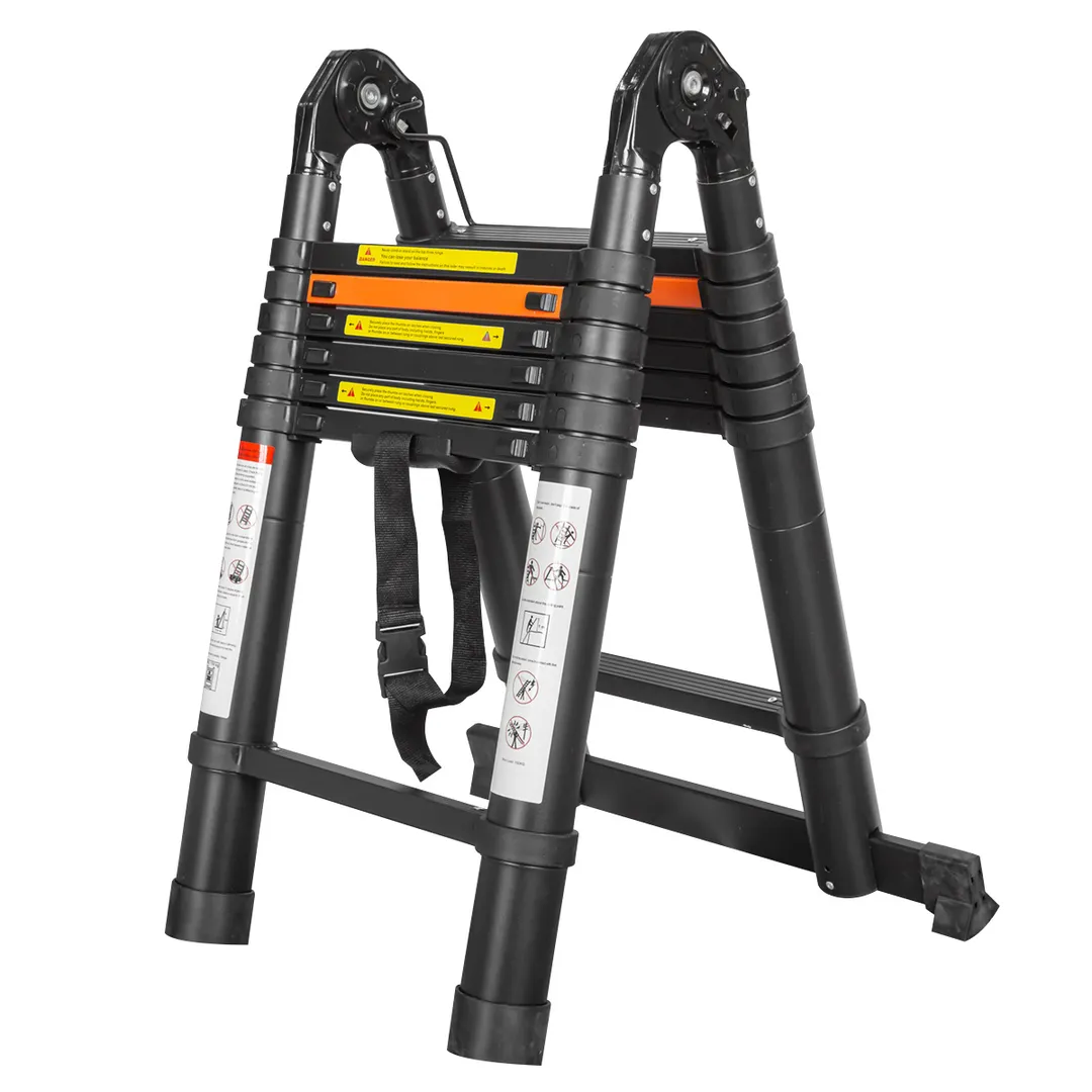 Лестница-стремянка телескопическая алюм. бытовая 2.2+2.2м, 7+7 ступ. RockForce RF-UP220-M